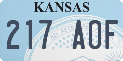 KS license plate 217AOF