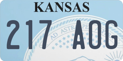 KS license plate 217AOG