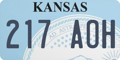 KS license plate 217AOH