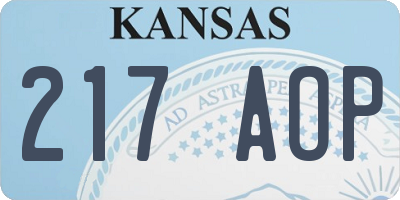 KS license plate 217AOP
