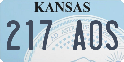KS license plate 217AOS