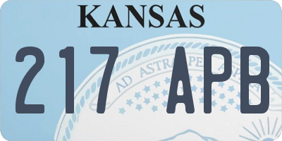 KS license plate 217APB