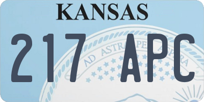 KS license plate 217APC