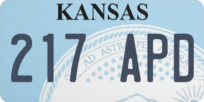 KS license plate 217APD
