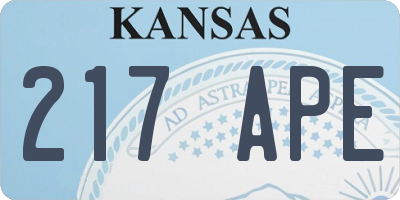 KS license plate 217APE