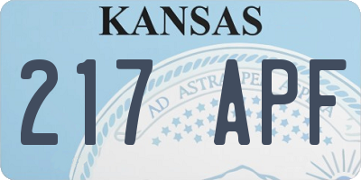 KS license plate 217APF