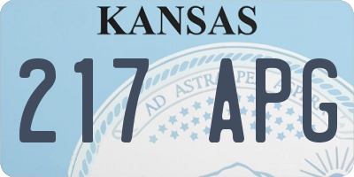 KS license plate 217APG