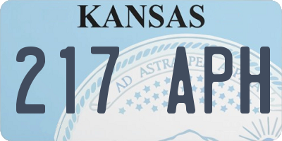 KS license plate 217APH