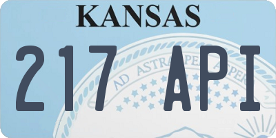 KS license plate 217API
