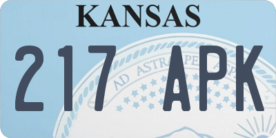 KS license plate 217APK