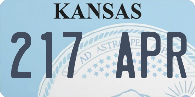 KS license plate 217APR