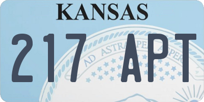 KS license plate 217APT