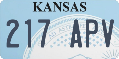 KS license plate 217APV