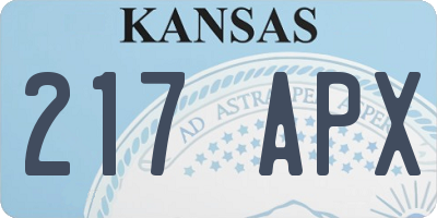 KS license plate 217APX