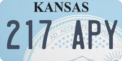 KS license plate 217APY