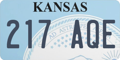 KS license plate 217AQE