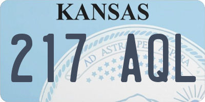 KS license plate 217AQL