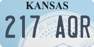 KS license plate 217AQR