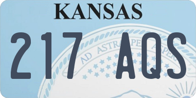 KS license plate 217AQS