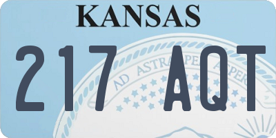 KS license plate 217AQT