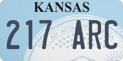 KS license plate 217ARC