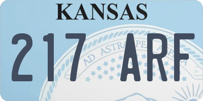 KS license plate 217ARF