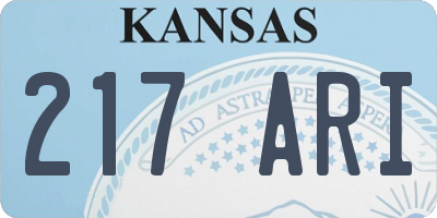 KS license plate 217ARI