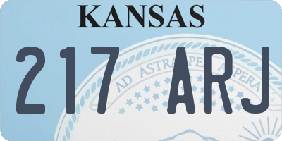 KS license plate 217ARJ