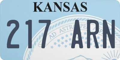 KS license plate 217ARN