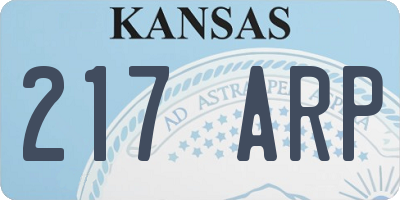 KS license plate 217ARP