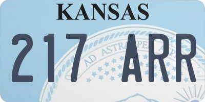 KS license plate 217ARR