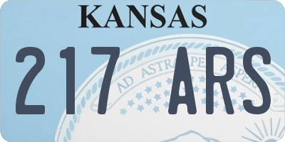 KS license plate 217ARS