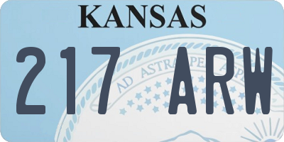 KS license plate 217ARW