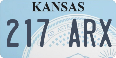 KS license plate 217ARX