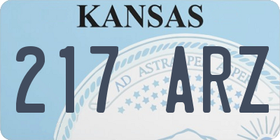 KS license plate 217ARZ