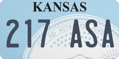 KS license plate 217ASA