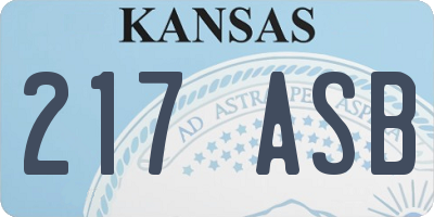 KS license plate 217ASB