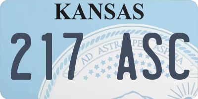 KS license plate 217ASC