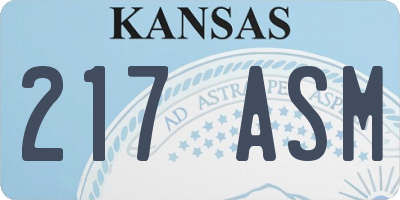 KS license plate 217ASM