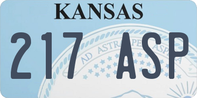 KS license plate 217ASP