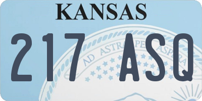 KS license plate 217ASQ