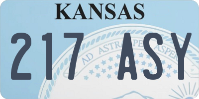 KS license plate 217ASY