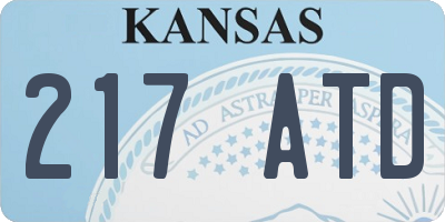 KS license plate 217ATD