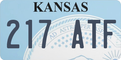 KS license plate 217ATF