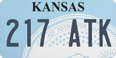 KS license plate 217ATK