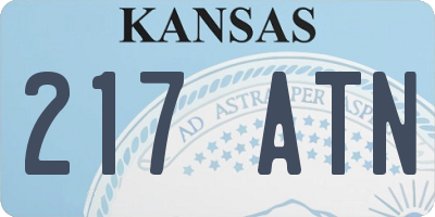 KS license plate 217ATN