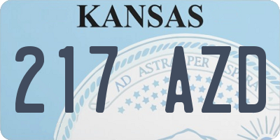 KS license plate 217AZD