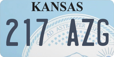 KS license plate 217AZG