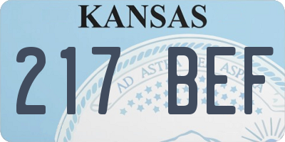 KS license plate 217BEF