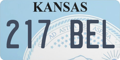 KS license plate 217BEL